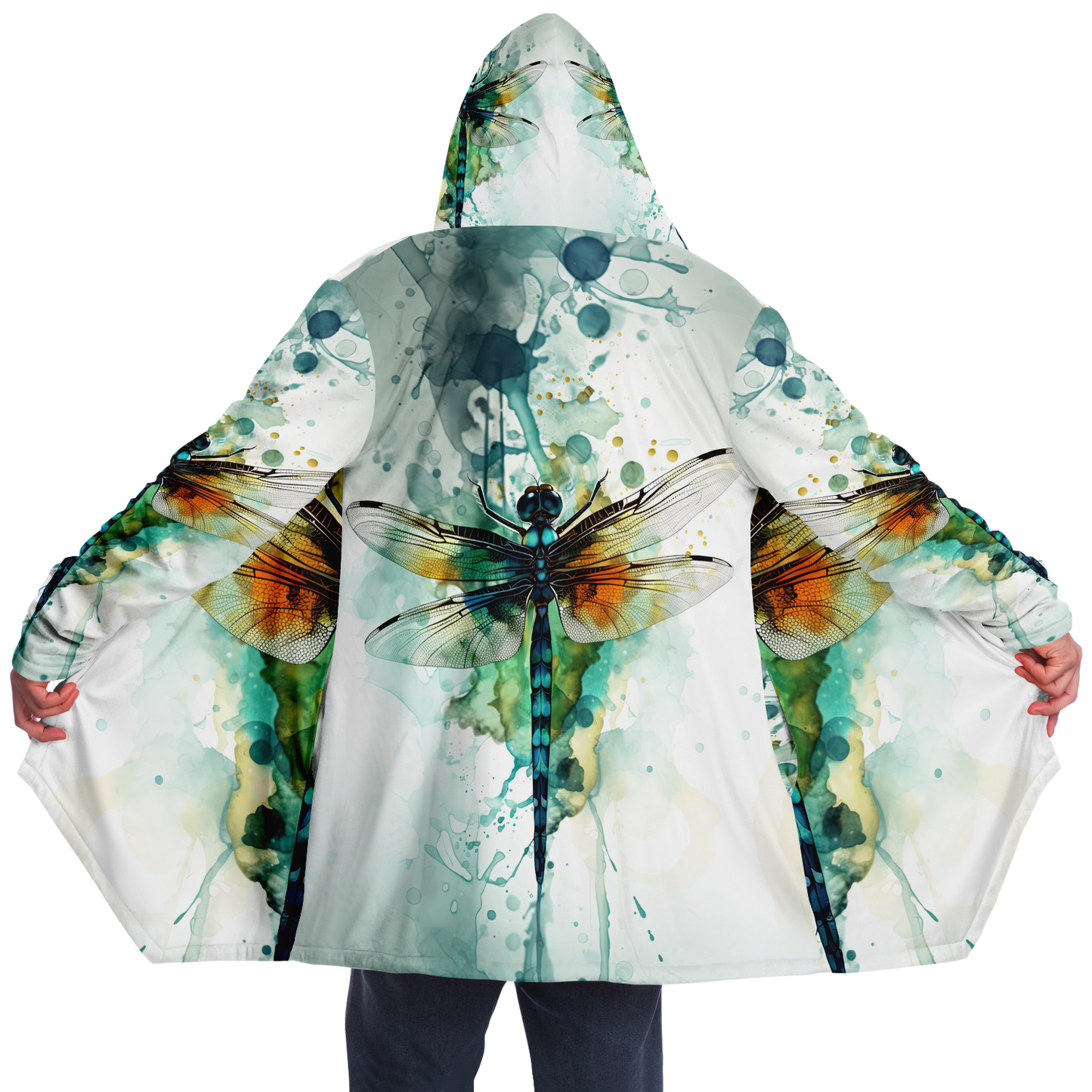 Aquatic Whisper Dragonfly Microfleece Cloak