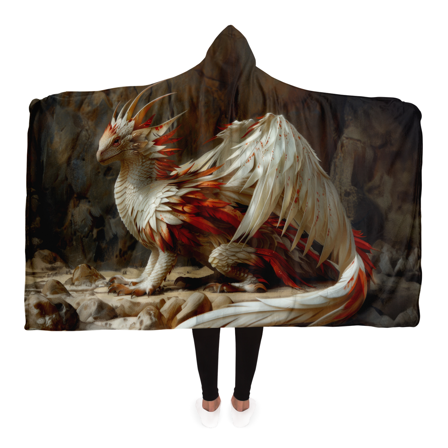 Snowfire Dragon Hooded Blanket