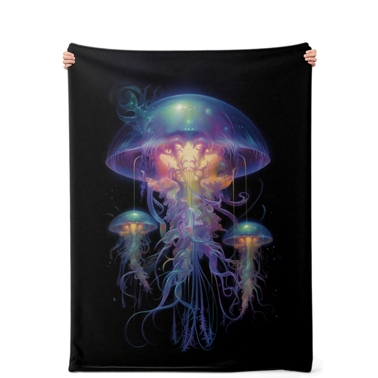 Space Jellyfish Premium Microfleece Blanket