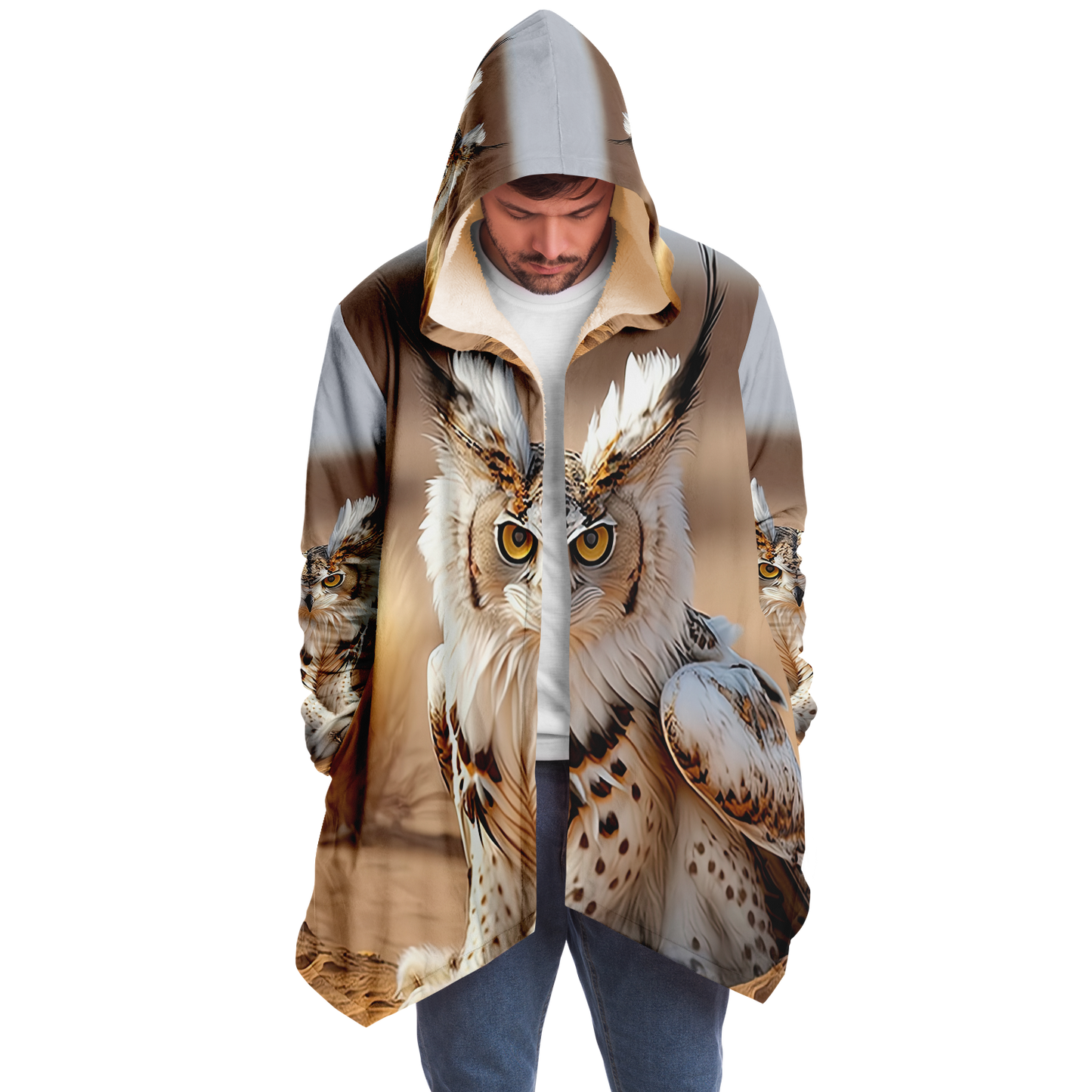 Lynx Owl Microfleece Cloak