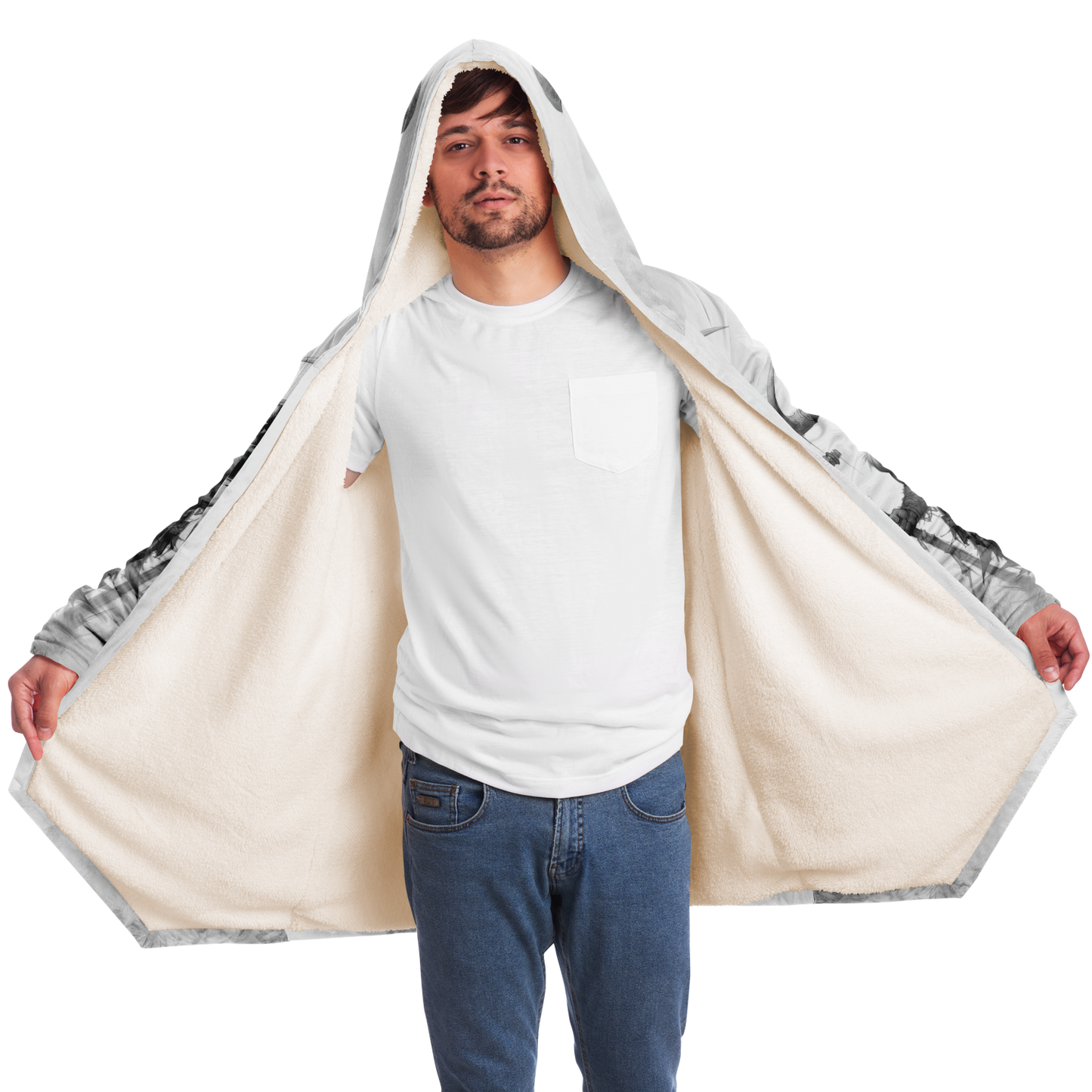 Minotaur Viking Sketch Microfleece Cloak