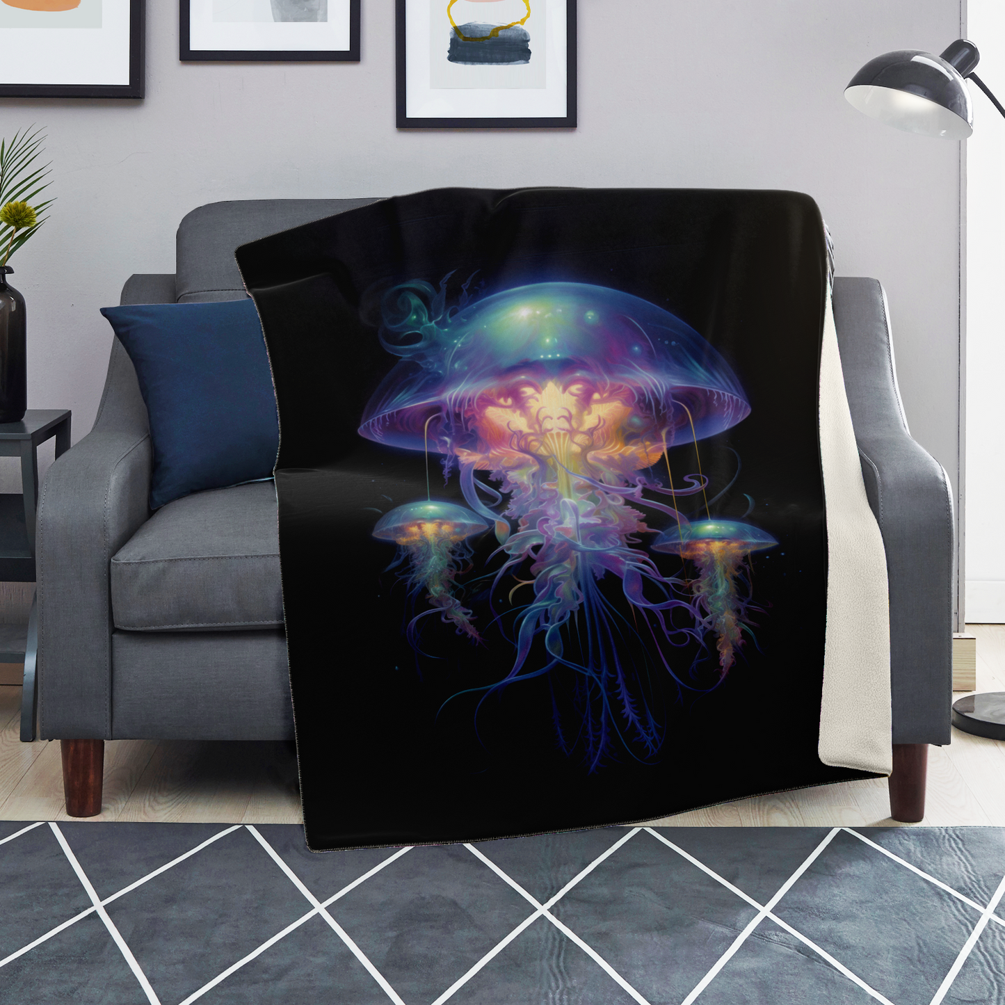 Space Jellyfish Premium Microfleece Blanket