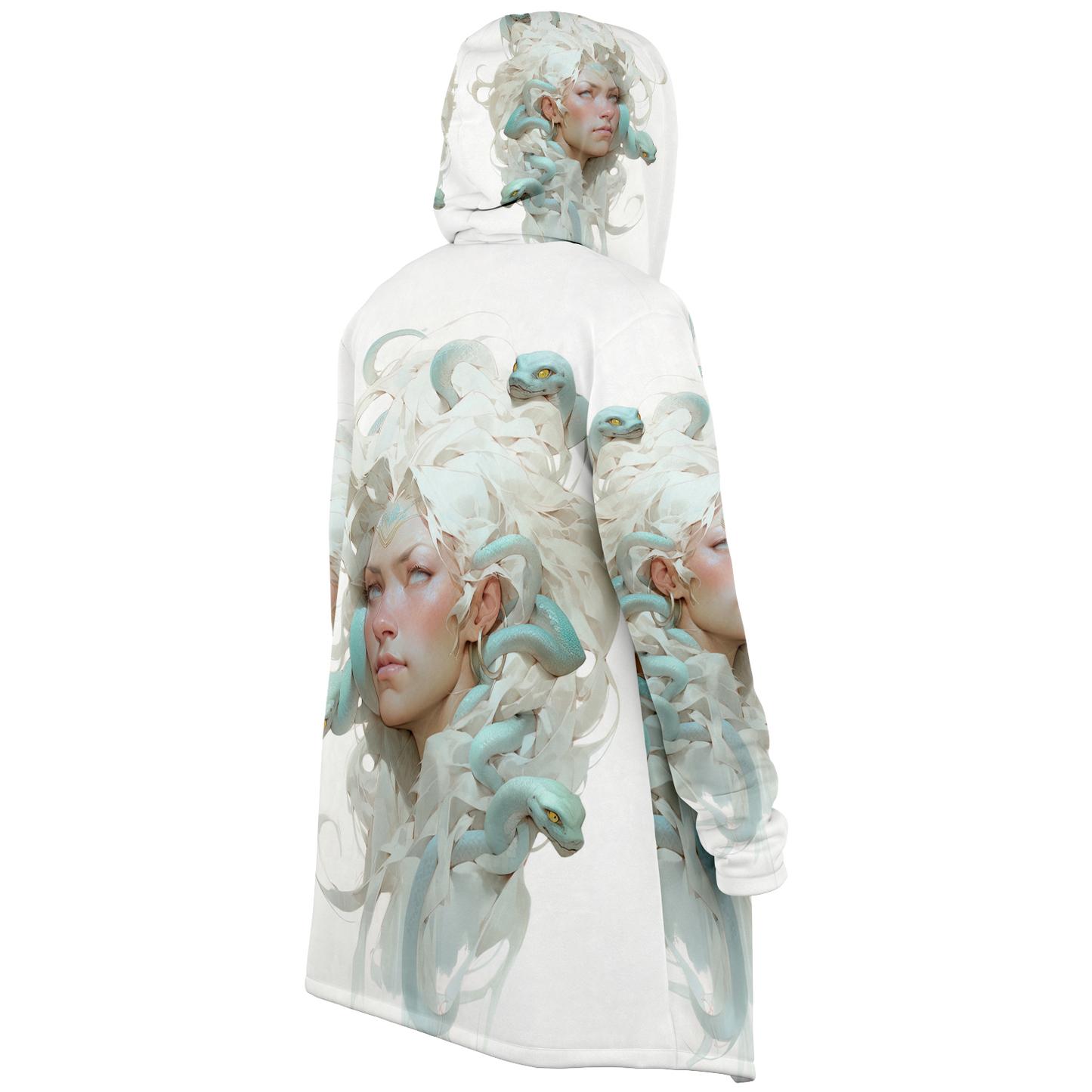 White Medusa Queen Microfleece Cloak