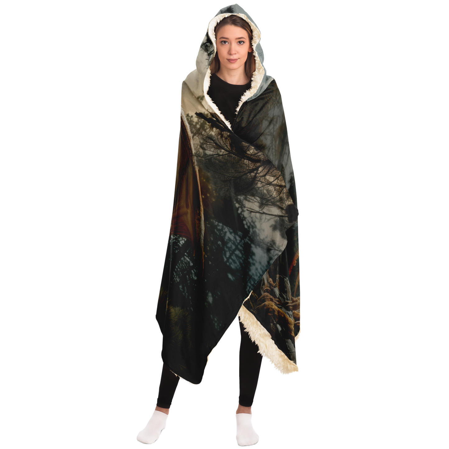 Forest Drake Hooded Blanket