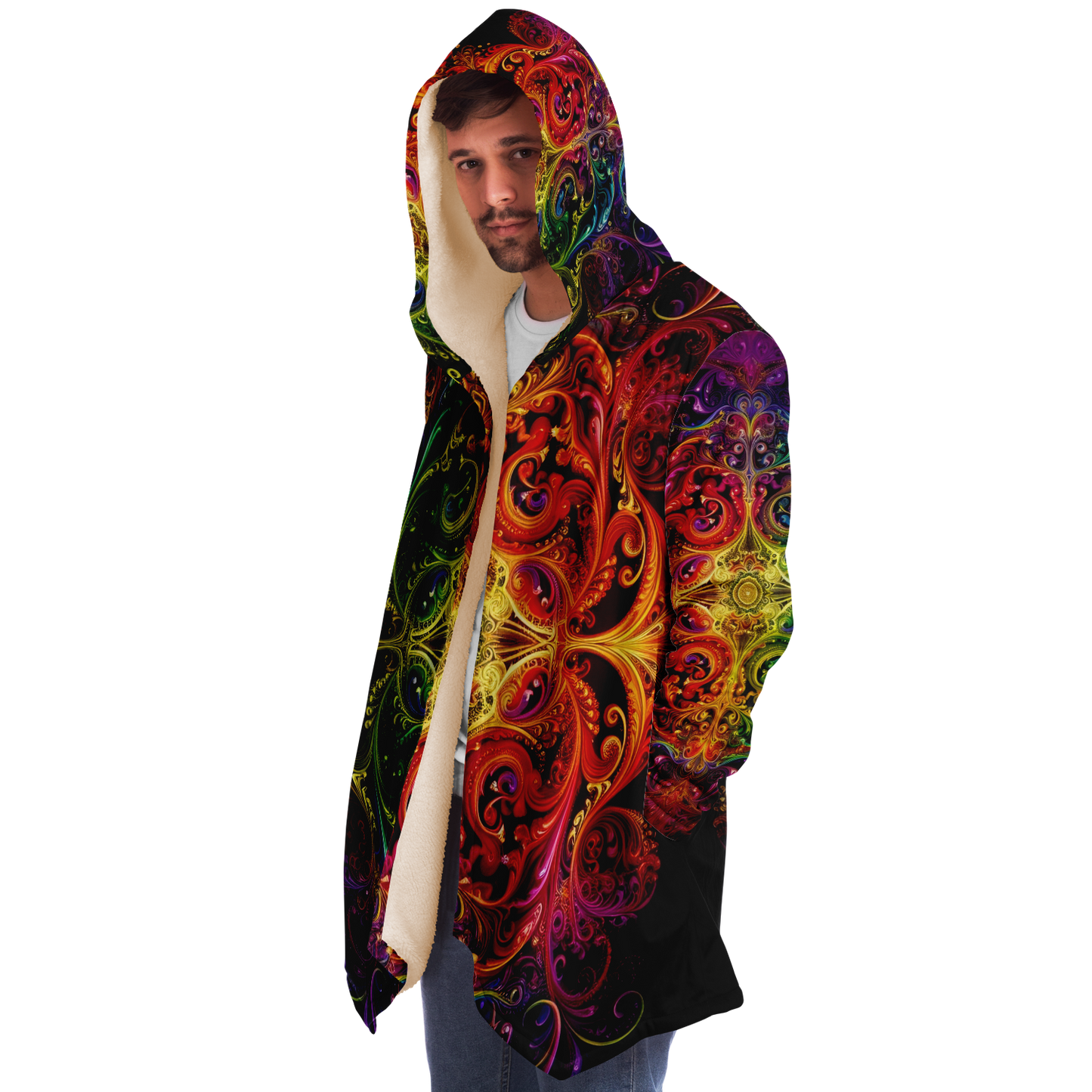 Rainbow Lace Microfleece Festival Cloak