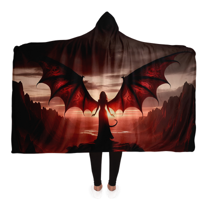 Crimson Twilight Hooded Blanket -