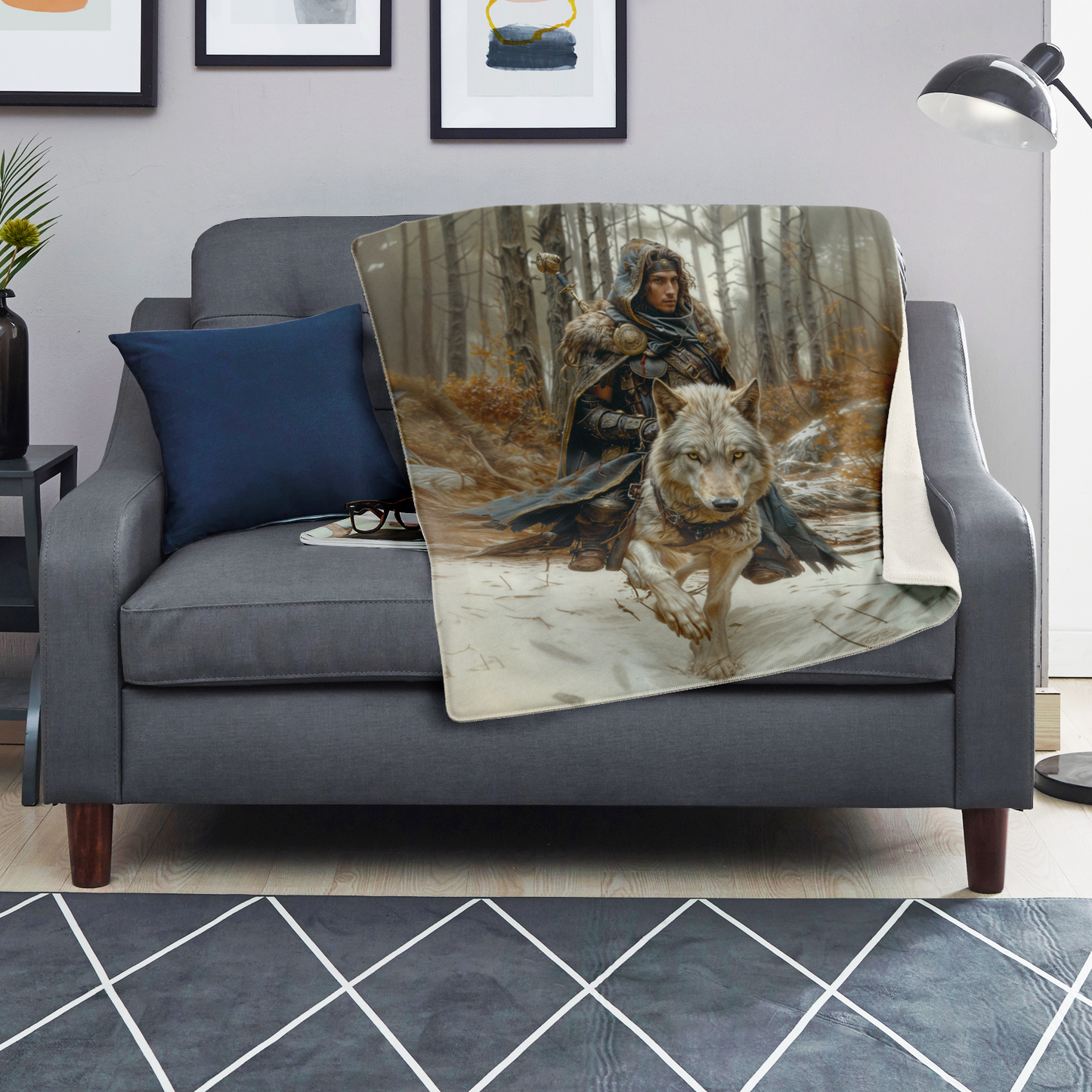 Wolf Rider Premium Microfleece Blanket