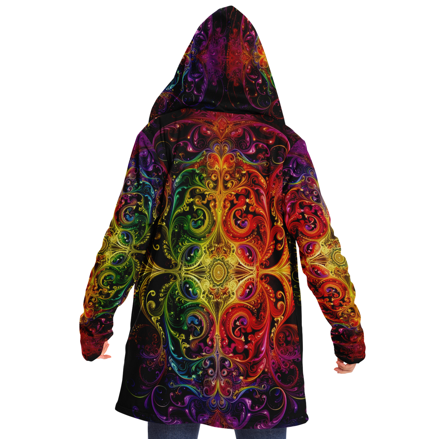 Rainbow Lace Microfleece Festival Cloak