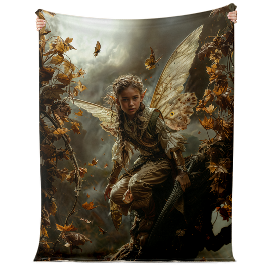 Autumns Winged Watcher Premium Microfleece Blanket