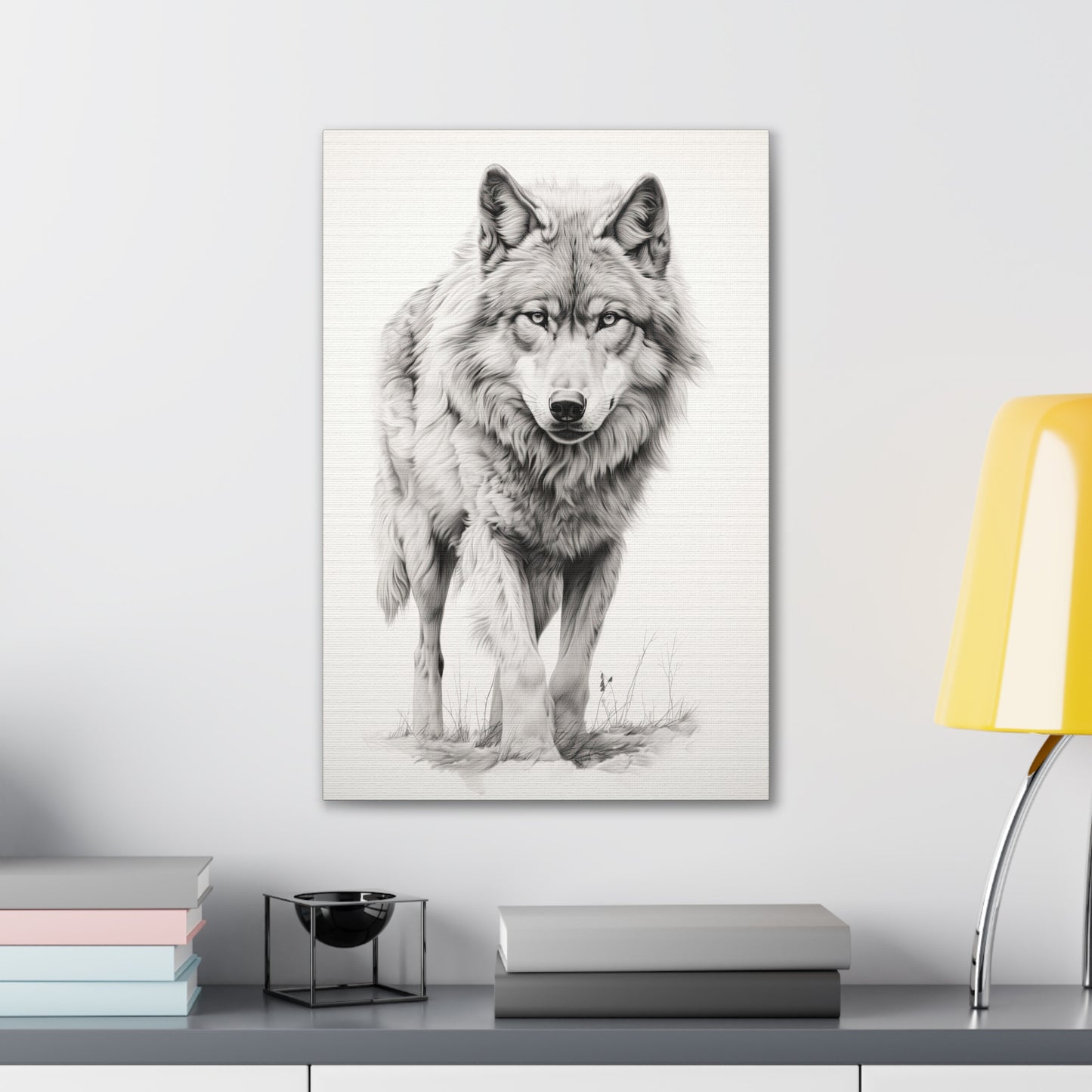 "Wolf Sketch" Canvas Stretched, 0.75" - Print