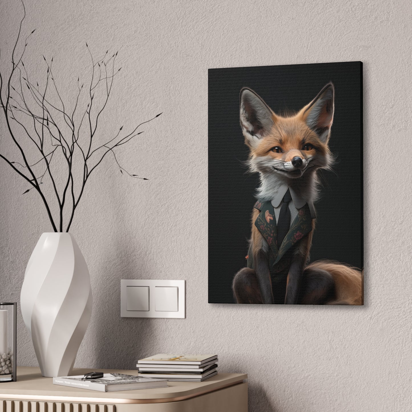 "Mr Sleek Fox" Canvas Stretched, 0.75" - Print