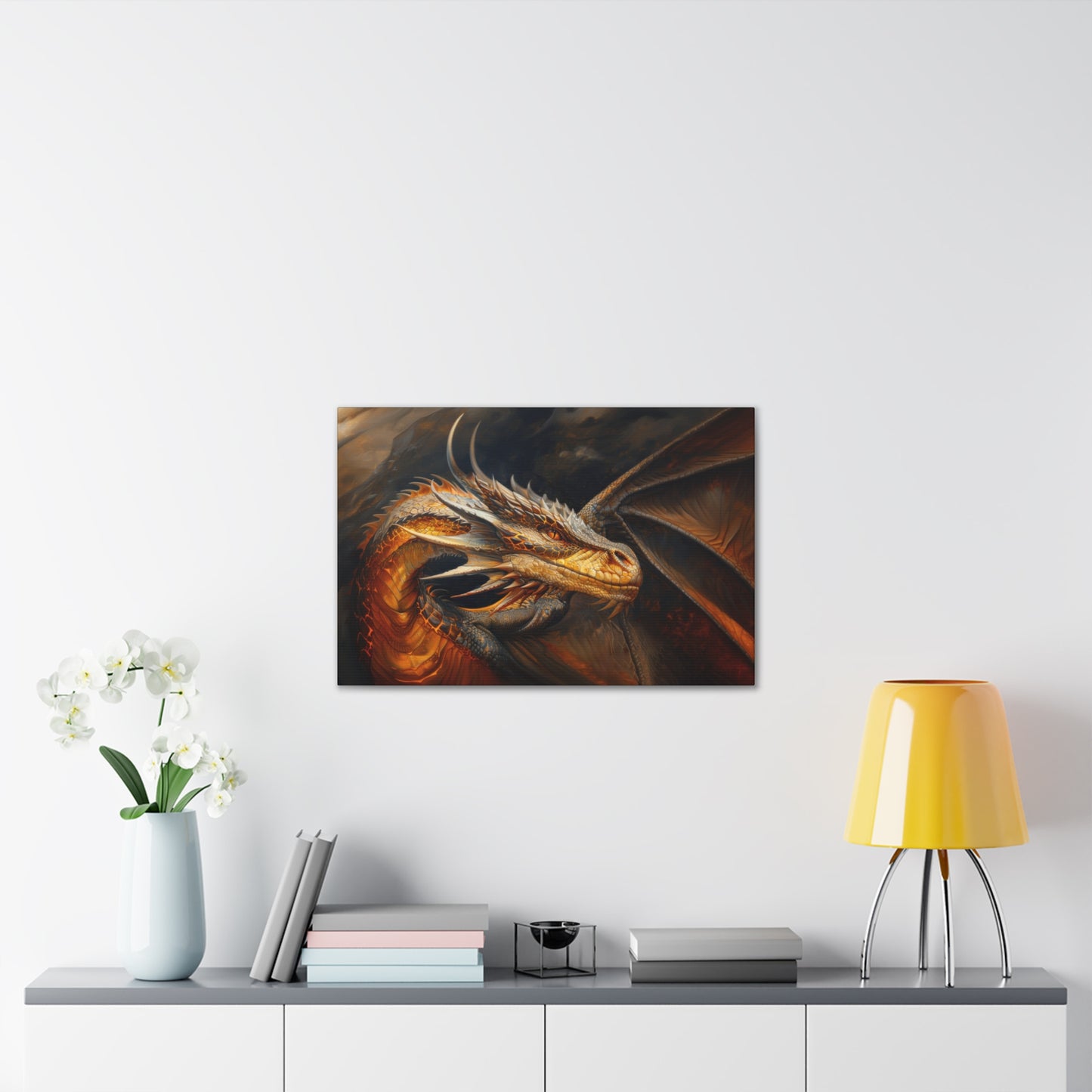 "Fireheart - Grandfather Dragon"  Canvas Stretched, 0.75" - Print