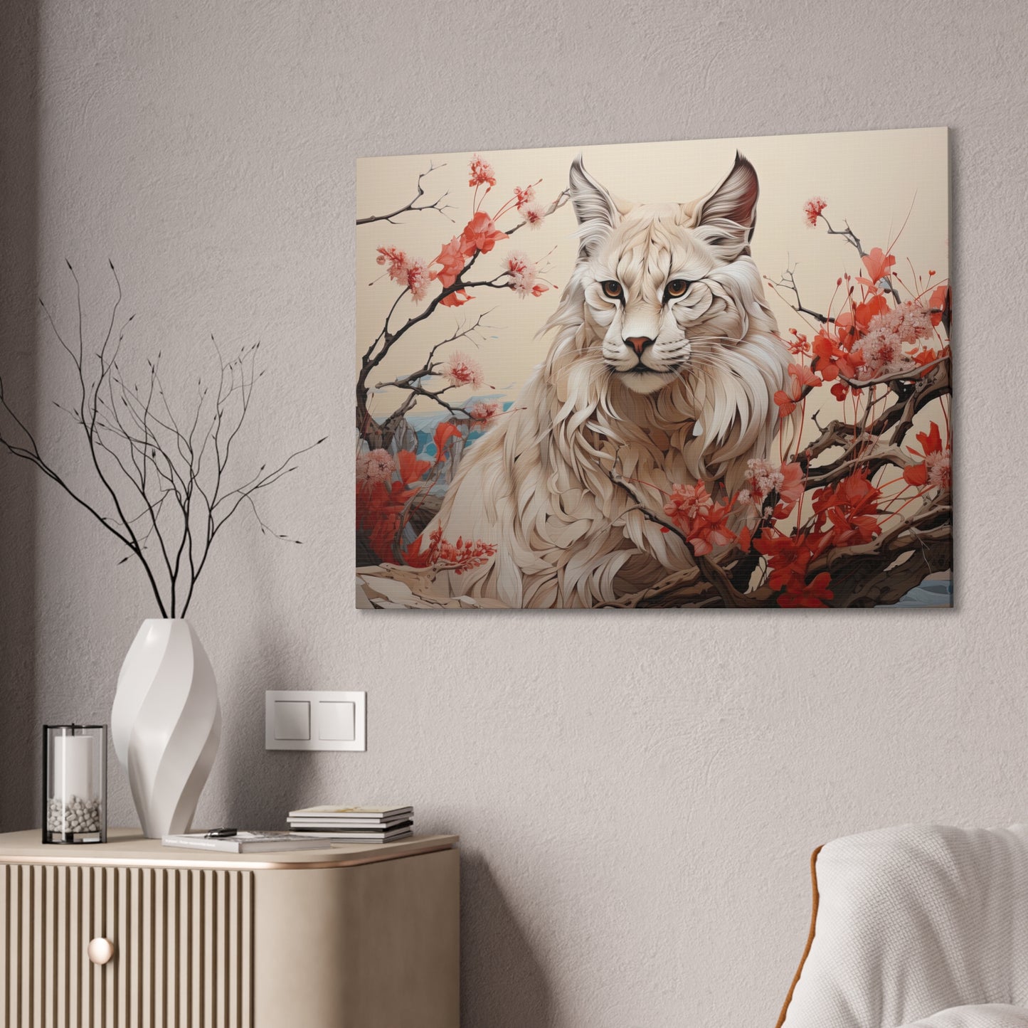 "Scarlet Whiskers Lynx"  Canvas Stretched, 0.75" - Print