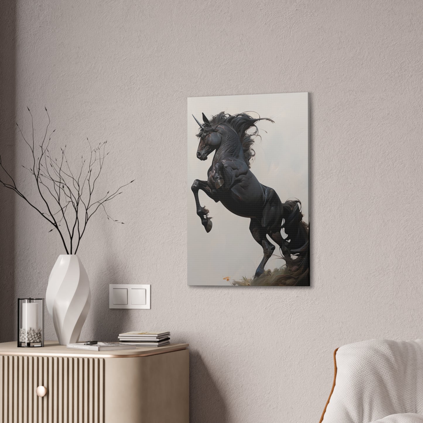 "Midnight Unicorn" Canvas Stretched, 0.75" - Print