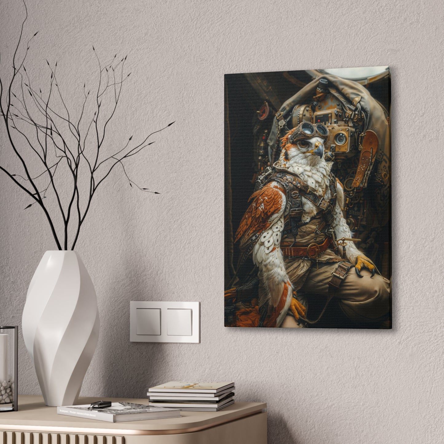 "Time Pilot Falconeer" Canvas Stretched, 0.75" - Print