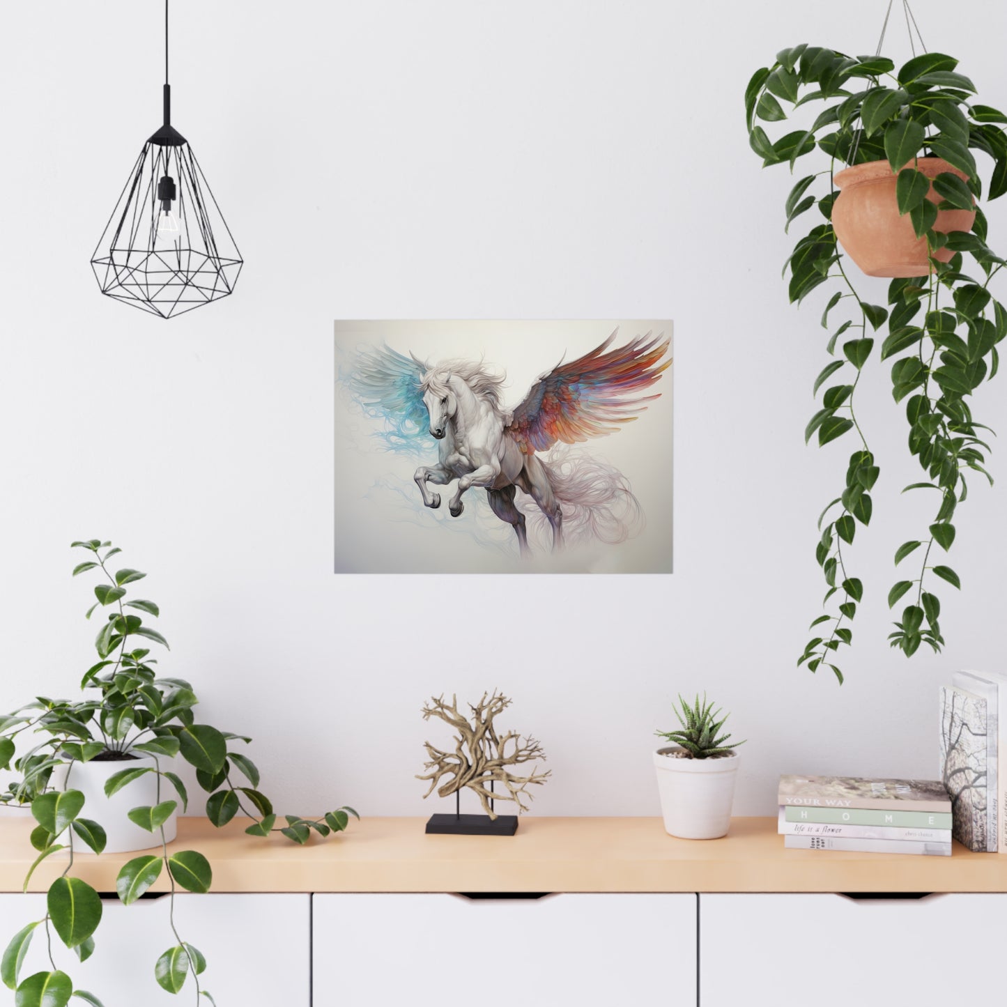 "Aqua Fire Pegasus" Poster - Print