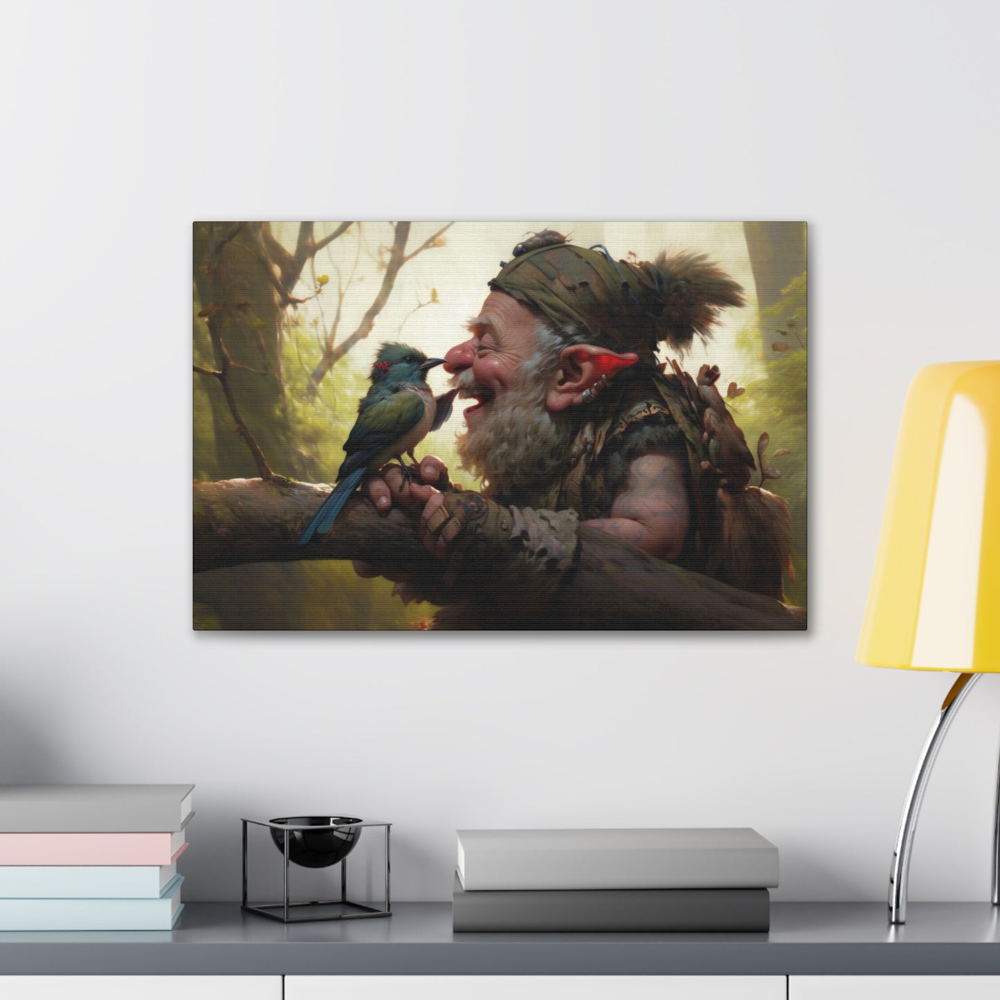 "Feathered Jester"  Canvas Stretched, 0.75" - Print