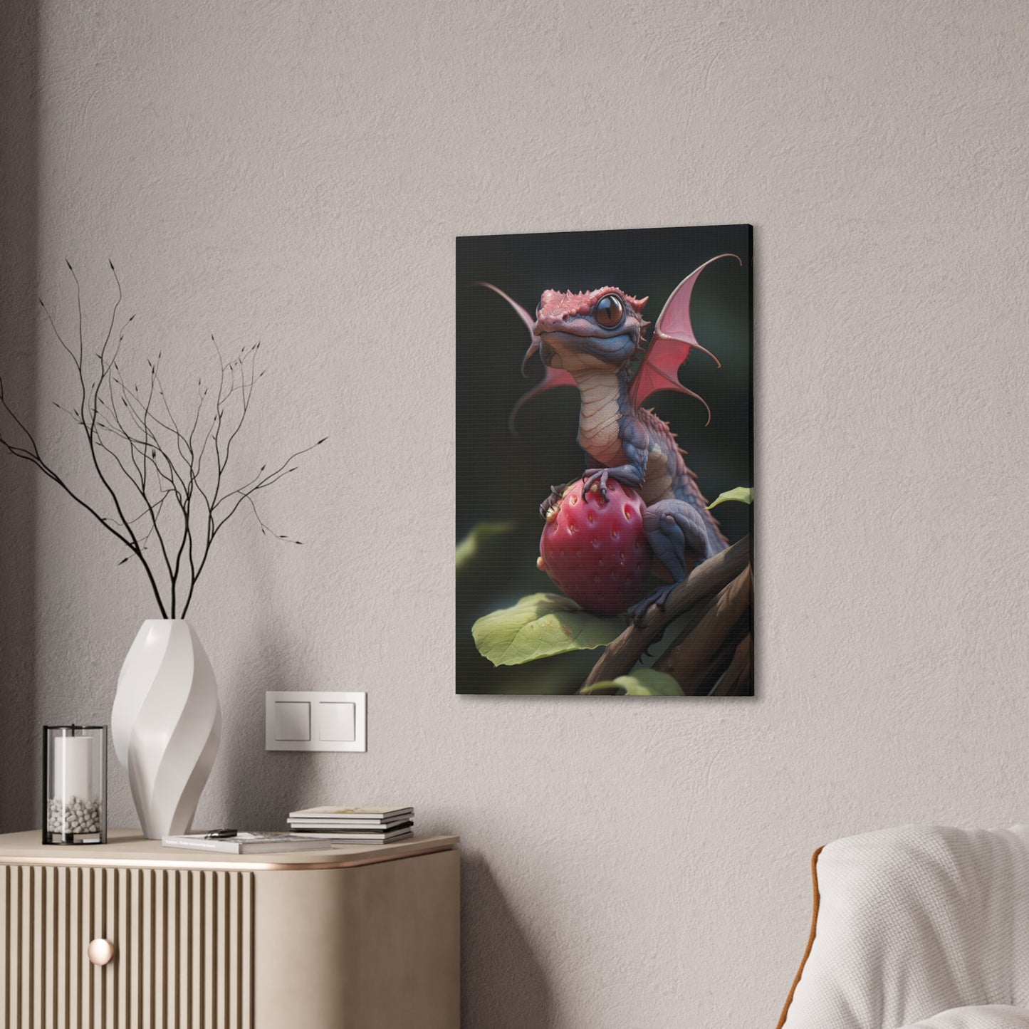 "Berry The Fairy Dragon" Canvas Stretched, 0.75" - Print