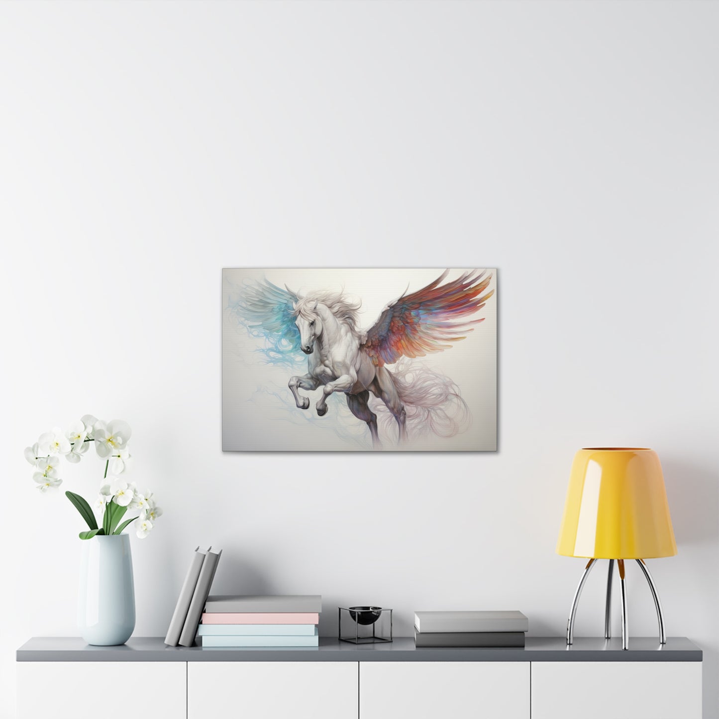 "Aqua Fire Pegasus"  Canvas Stretched, 0.75" - Print