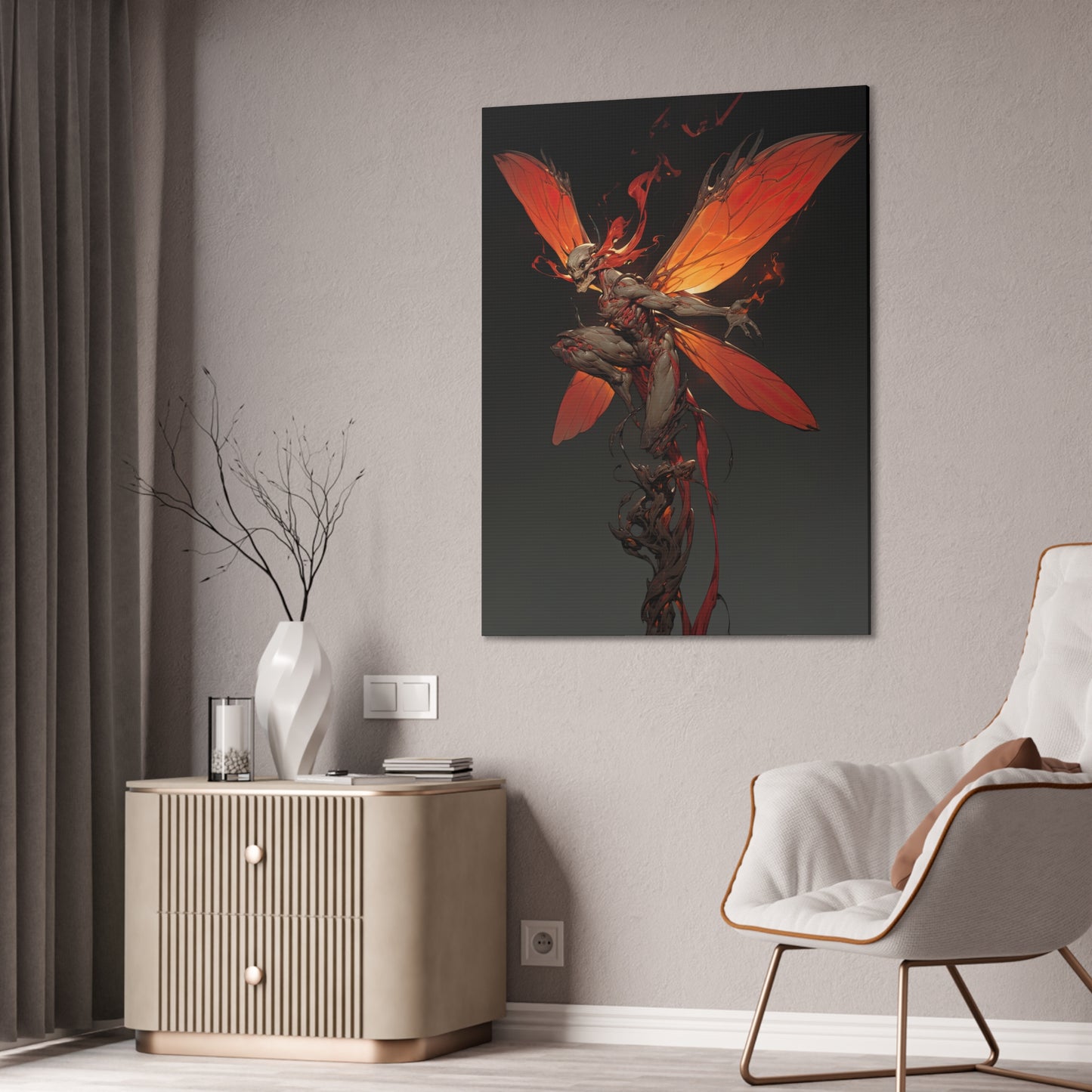 "Flaming Dragonspryte" Canvas Stretched, 0.75" - Print