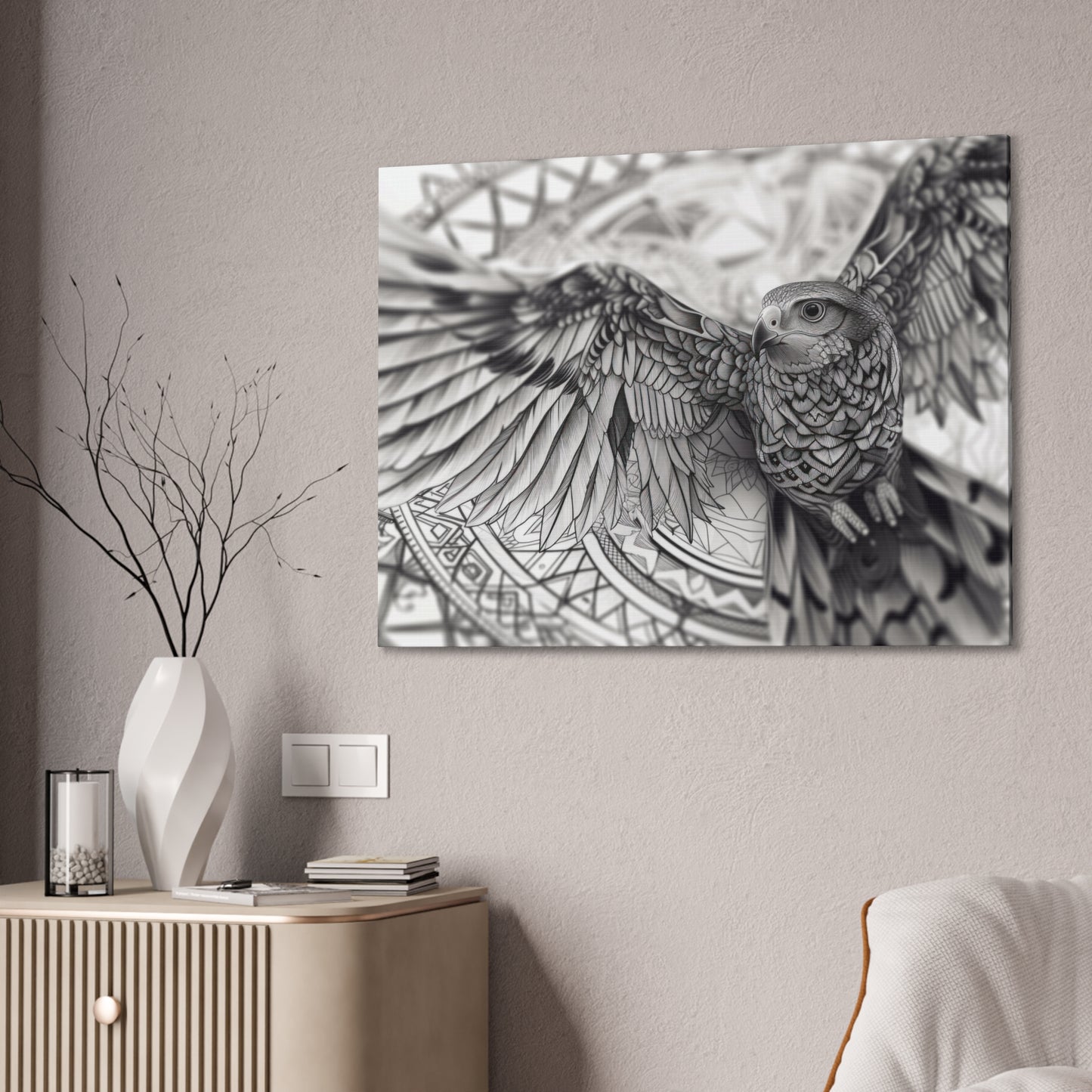 "Falcons Escape"  Canvas Stretched, 0.75" - Print