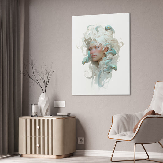 "White Medusa Queen" Canvas Stretched, 0.75" - Print