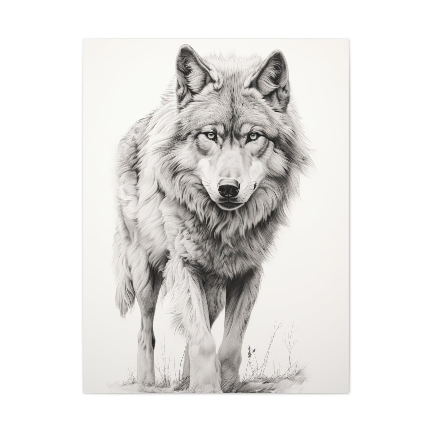 "Wolf Sketch" Canvas Stretched, 0.75" - Print