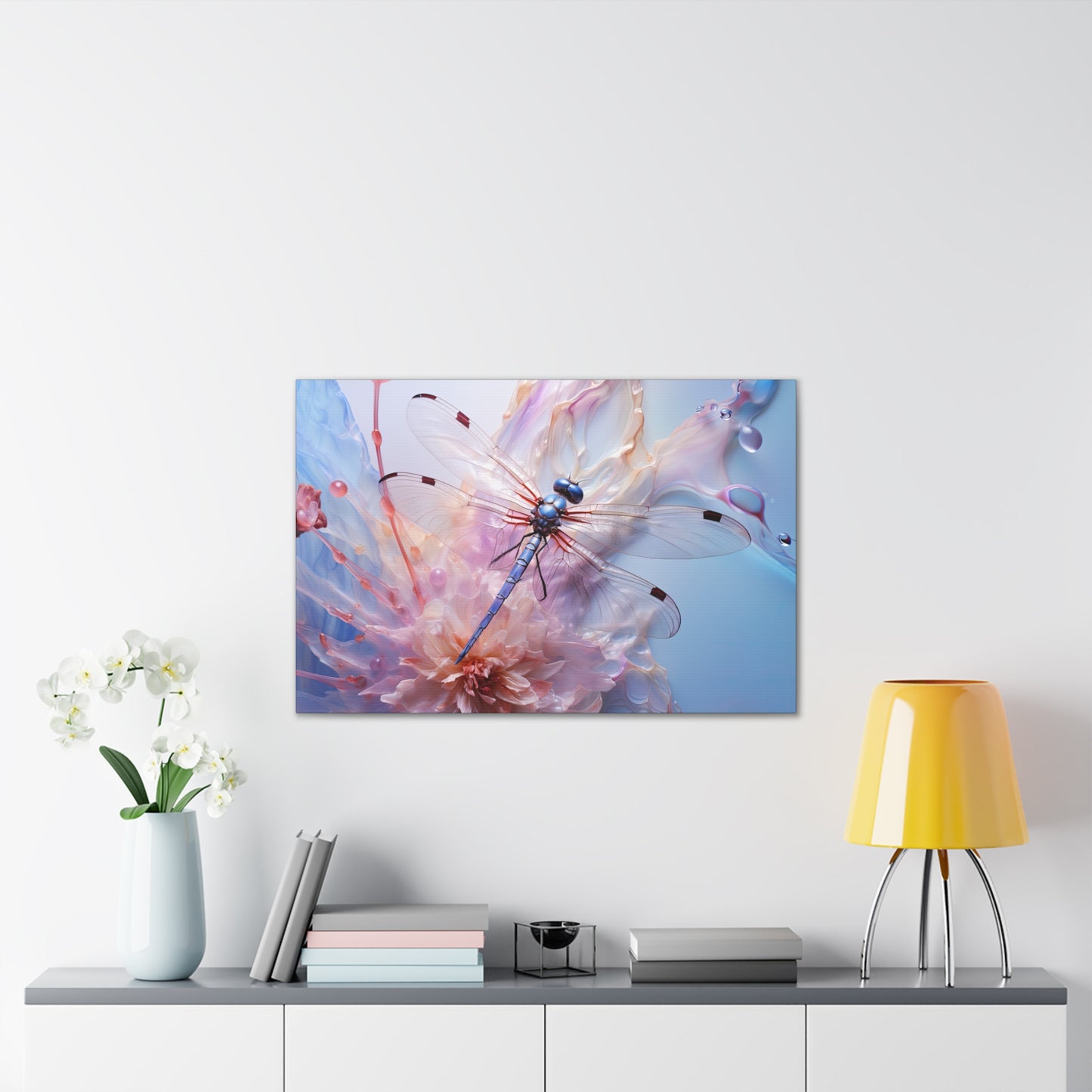 "Indigo Glider Dragonfly"  Canvas Stretched, 0.75" - Print