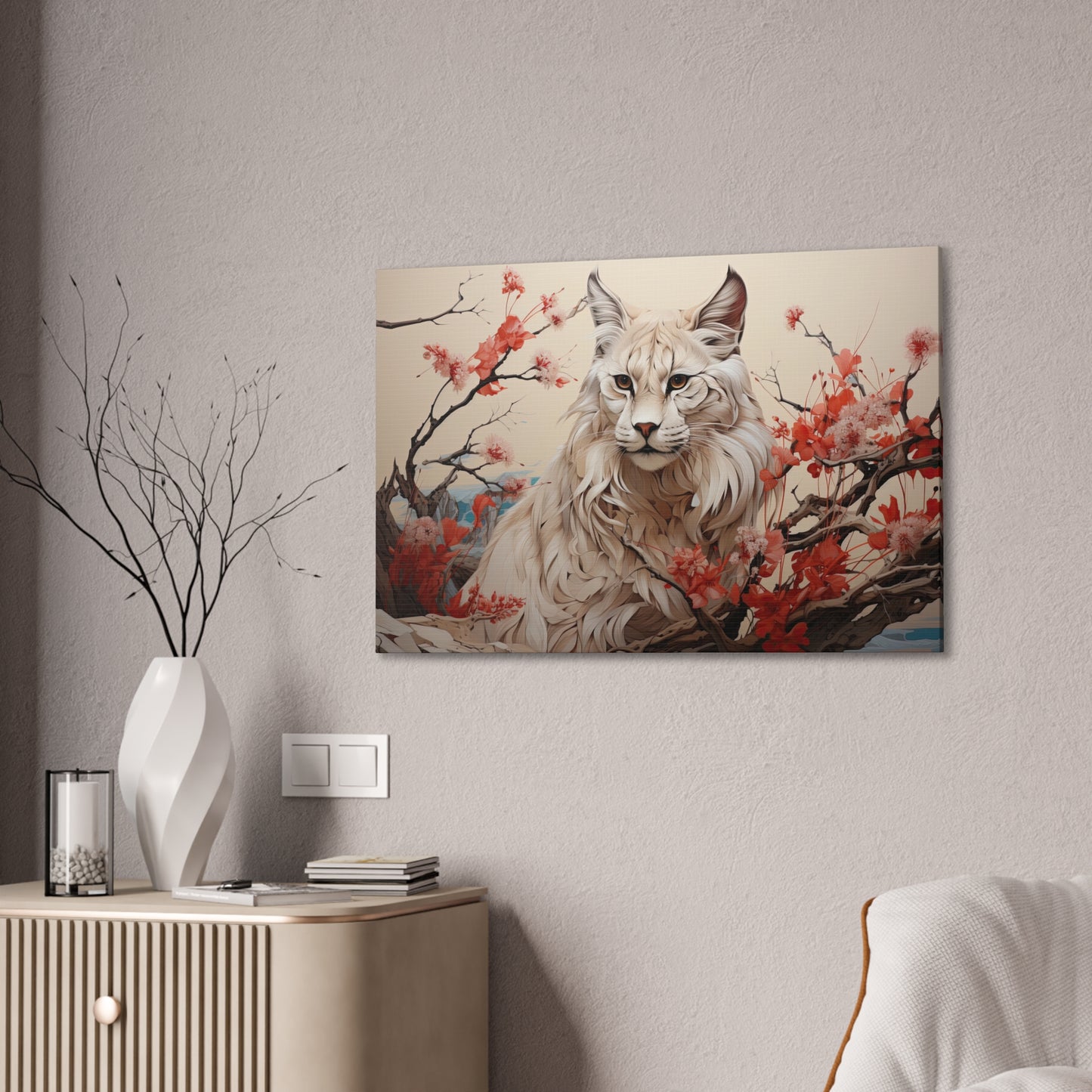 "Scarlet Whiskers Lynx"  Canvas Stretched, 0.75" - Print