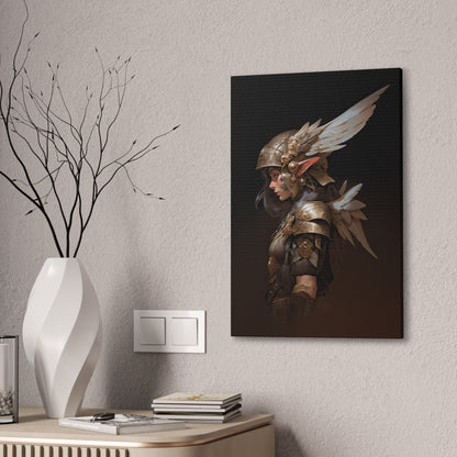 "Feathered Fae Soldier" Canvas Stretched, 0.75" - Print