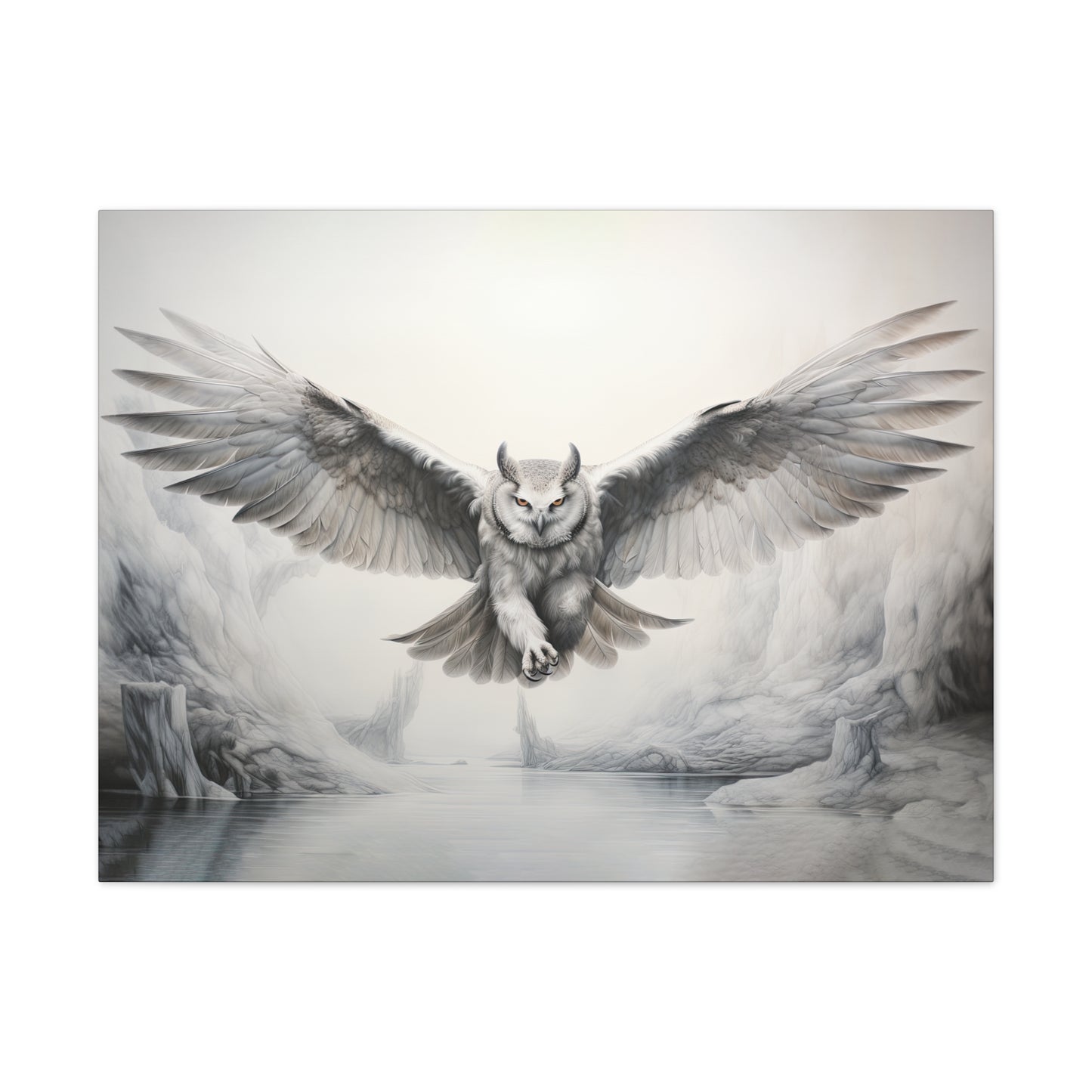 "Snowdrify Owl"  Canvas Stretched, 0.75" - Print