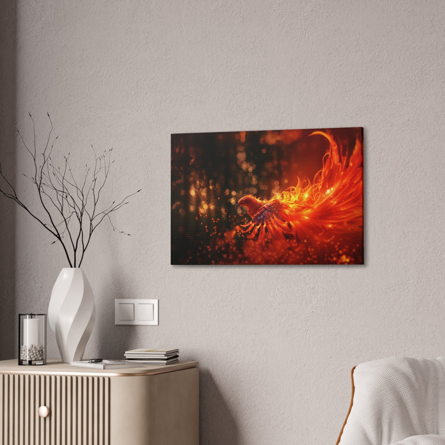 "Blazing Grace Phoenix"  Canvas Stretched, 0.75" - Print