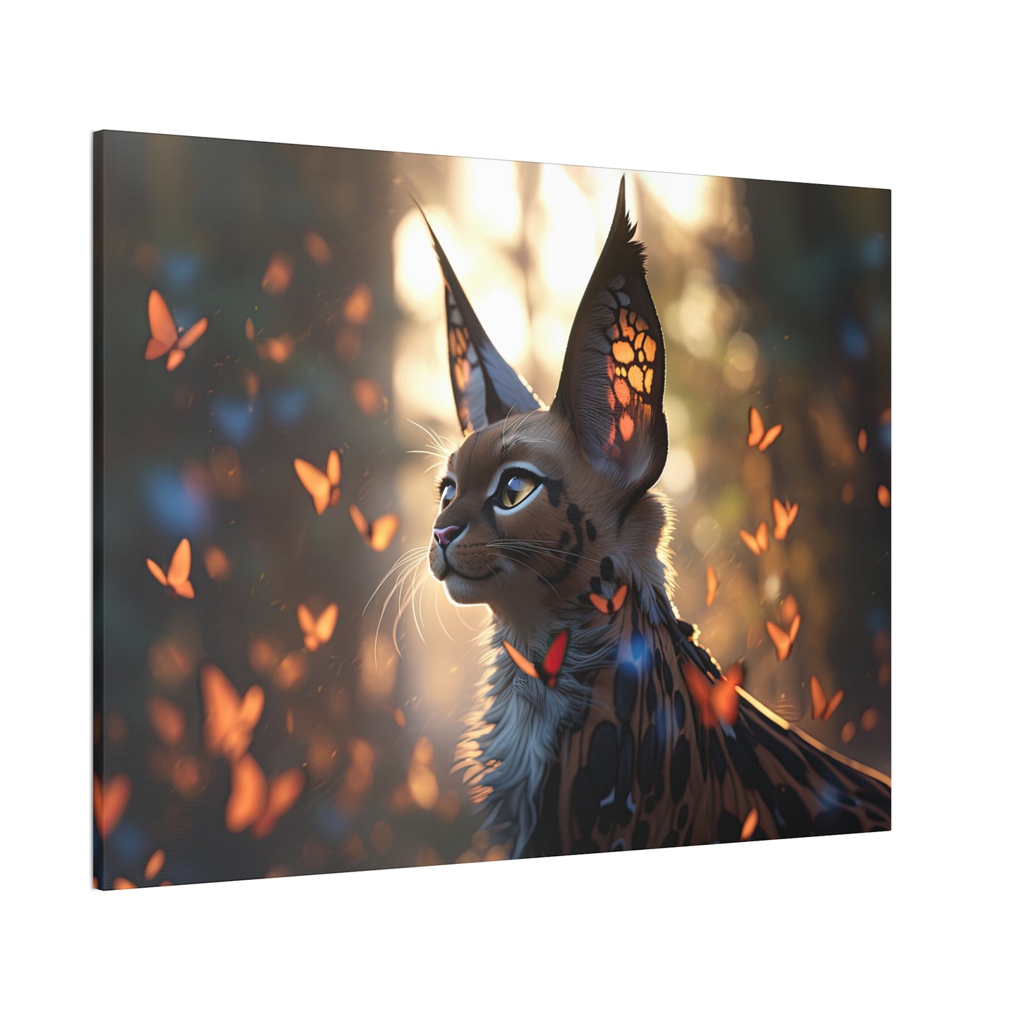 "Butterfly Cat"  Canvas Stretched, 0.75" - Print