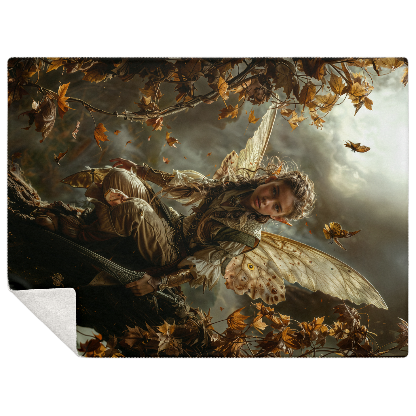 Autumns Winged Watcher Premium Microfleece Blanket