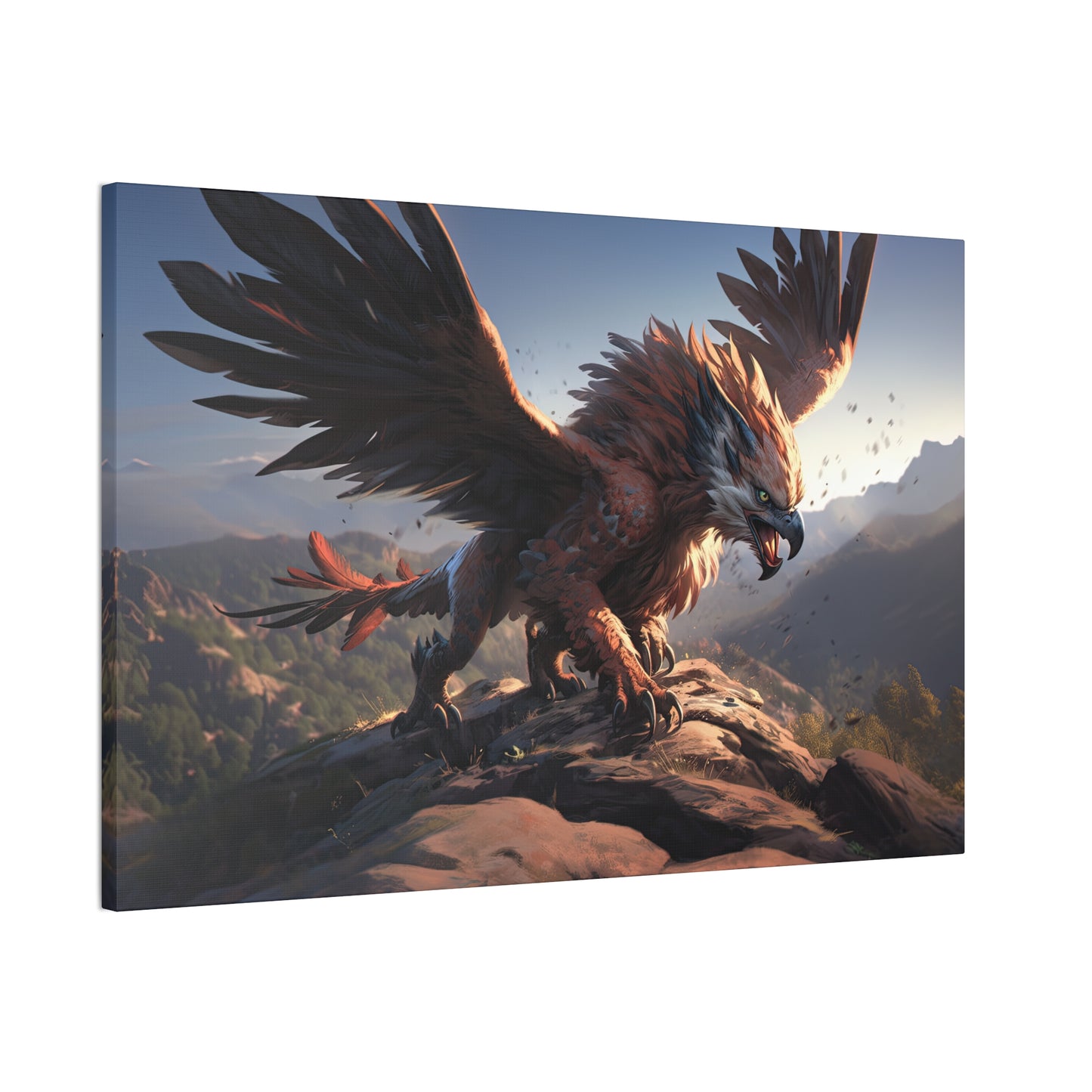 "Griffon Touchdown"  Canvas Stretched, 0.75" - Print