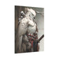 "Red & White Falcon Owl Samurai" Canvas Stretched, 0.75" - Print