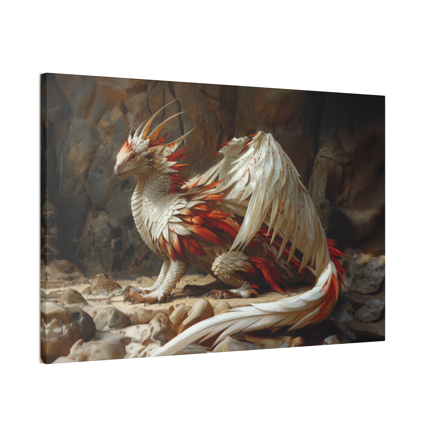 "Snowfire Dragon"  Canvas Stretched, 0.75" - Print