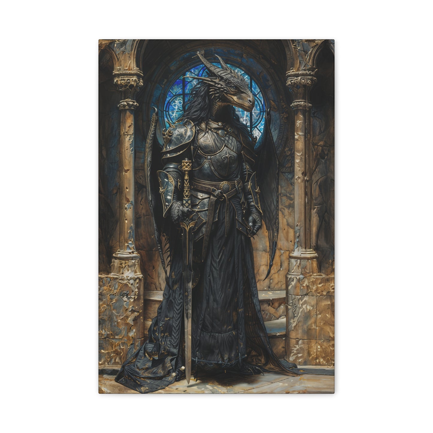 "Black Knight" Canvas Stretched, 0.75" - Print