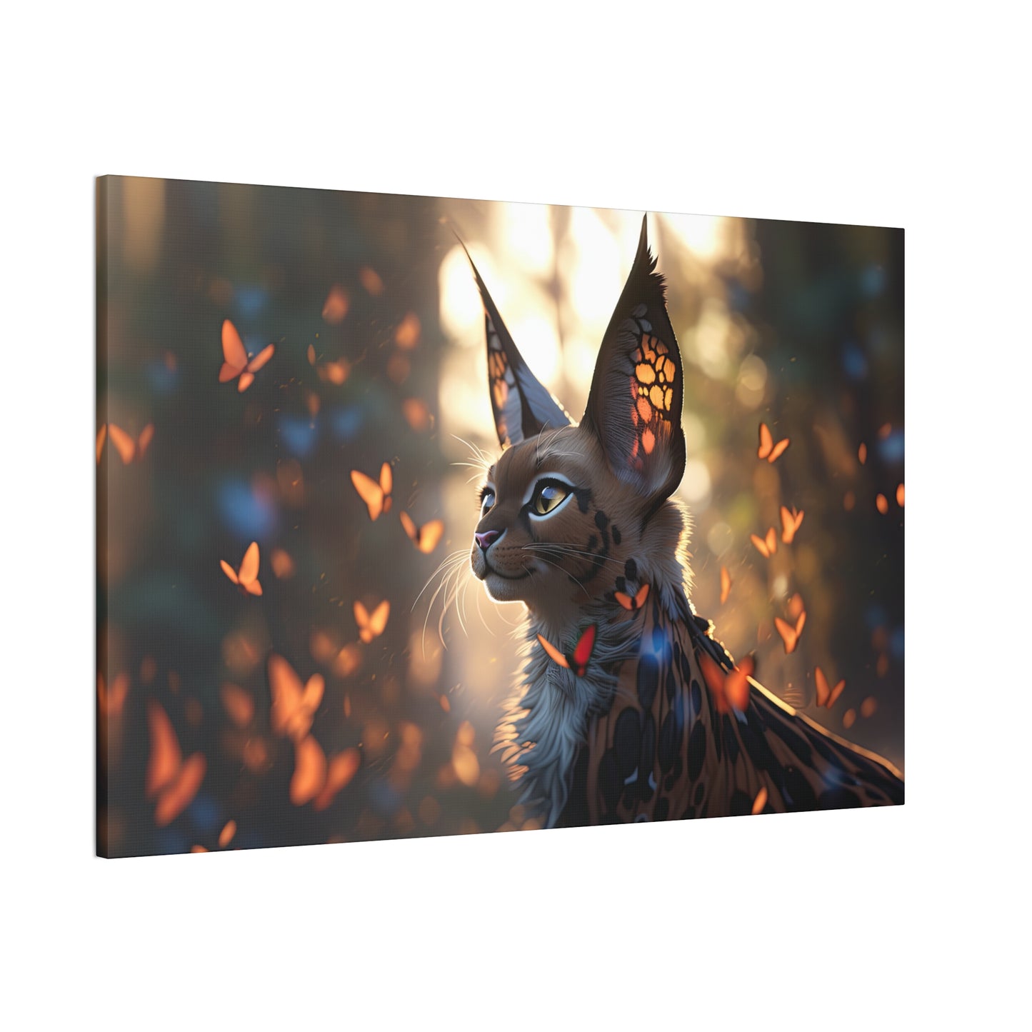 "Butterfly Cat"  Canvas Stretched, 0.75" - Print