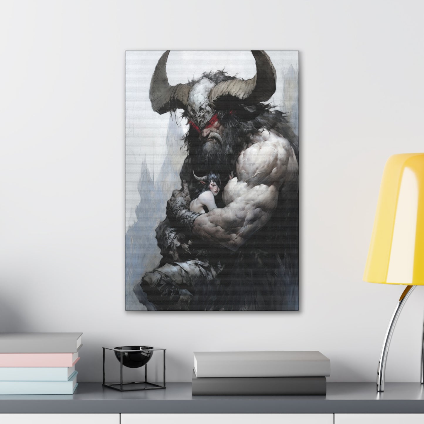 "Horned Protector" Canvas Stretched, 0.75" - Print