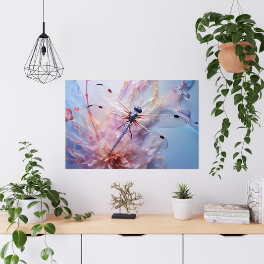 "Indigo Glider Dragonfly" Poster - Print