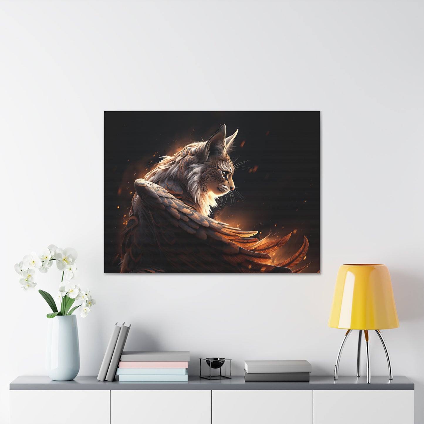 "Wings Of Sparks And Whiskers"  Canvas Stretched, 0.75" - Print