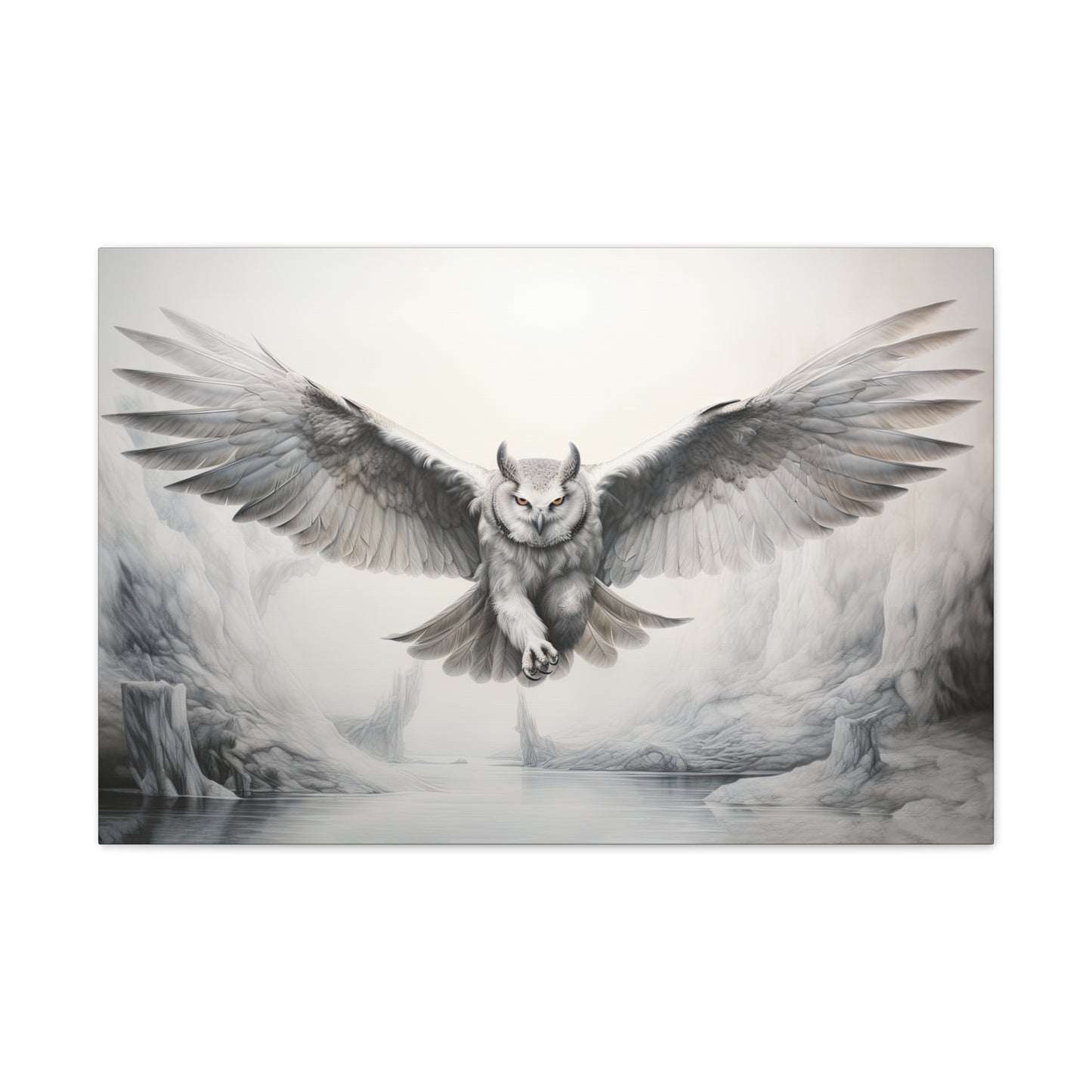 "Snowdrify Owl"  Canvas Stretched, 0.75" - Print