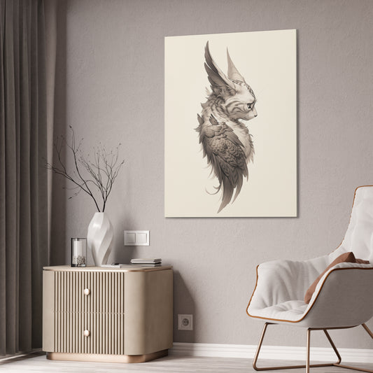 "Wing Eared Cat" Canvas Stretched, 0.75" - Print