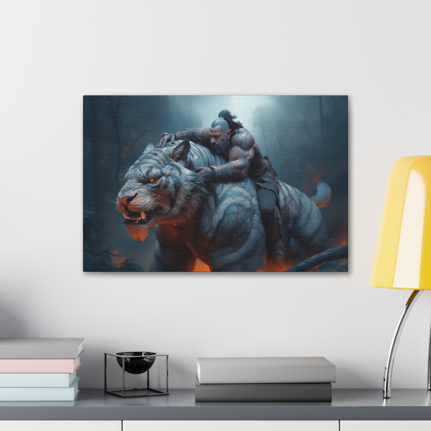 "Tiger Rider"  Canvas Stretched, 0.75" - Print