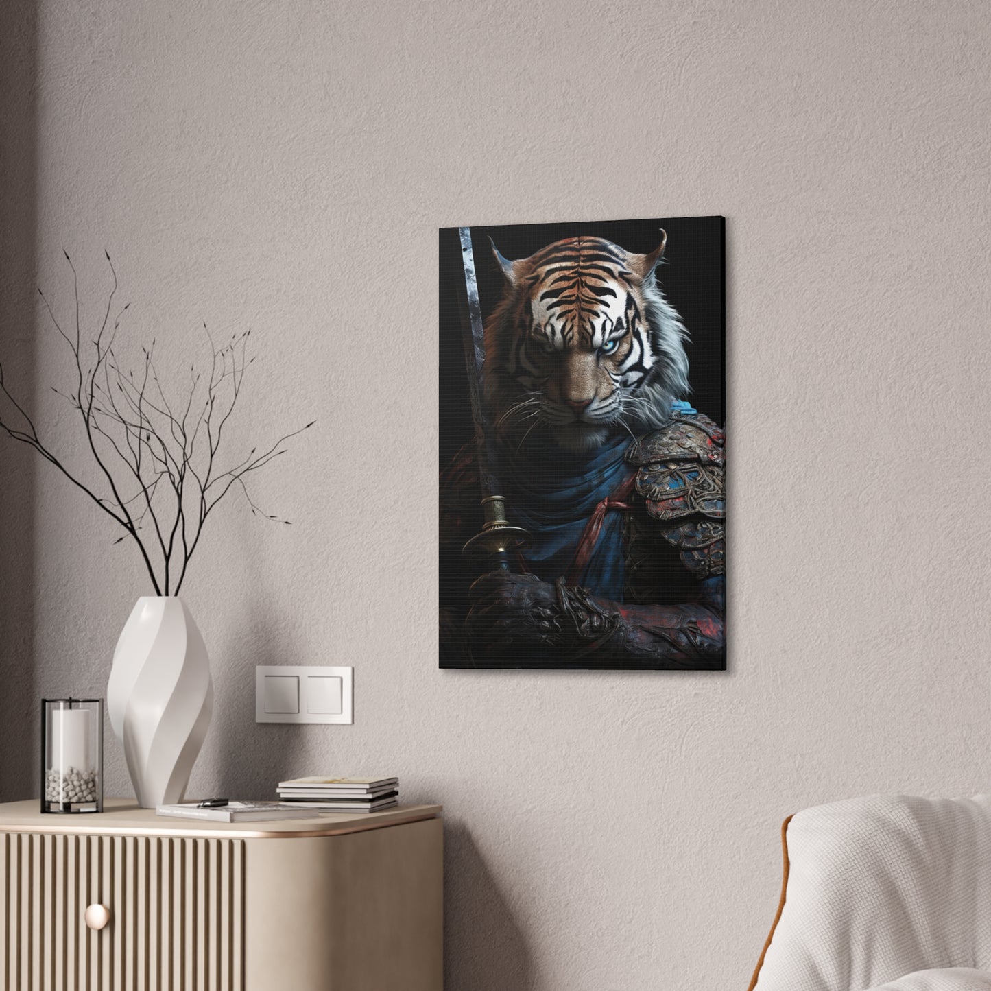 "Tiger Samurai" Canvas Stretched, 0.75" - Print