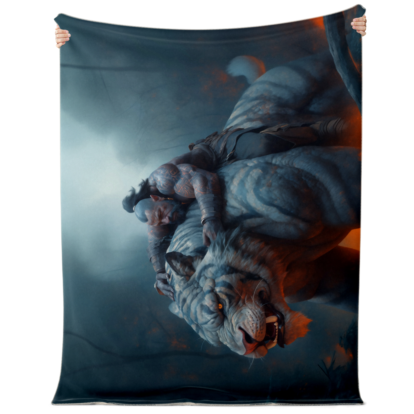 Tiger Rider Premium Microfleece Blanket