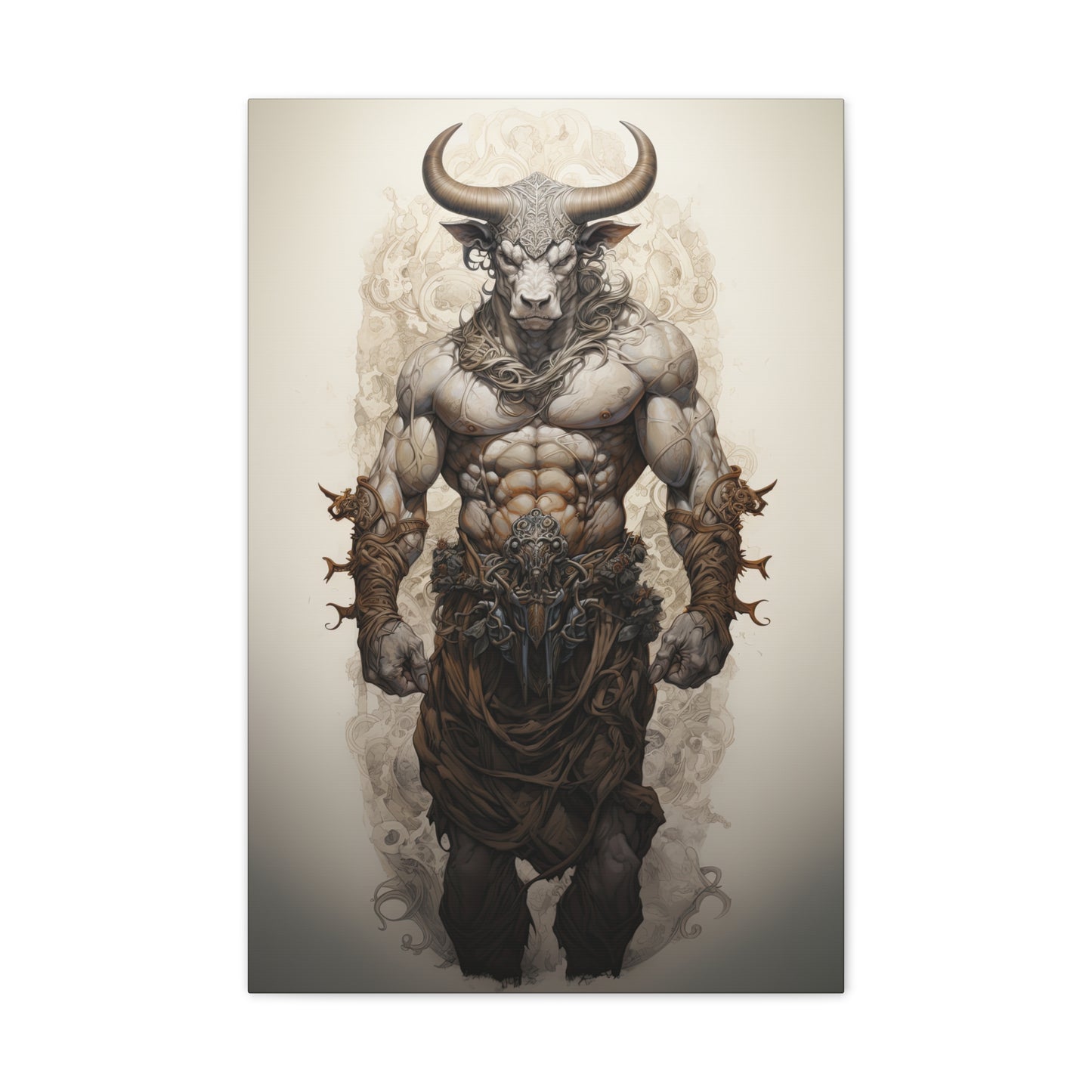 "Minotaur Deity" Canvas Stretched, 0.75" - Print