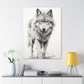 "Wolf Sketch" Canvas Stretched, 0.75" - Print