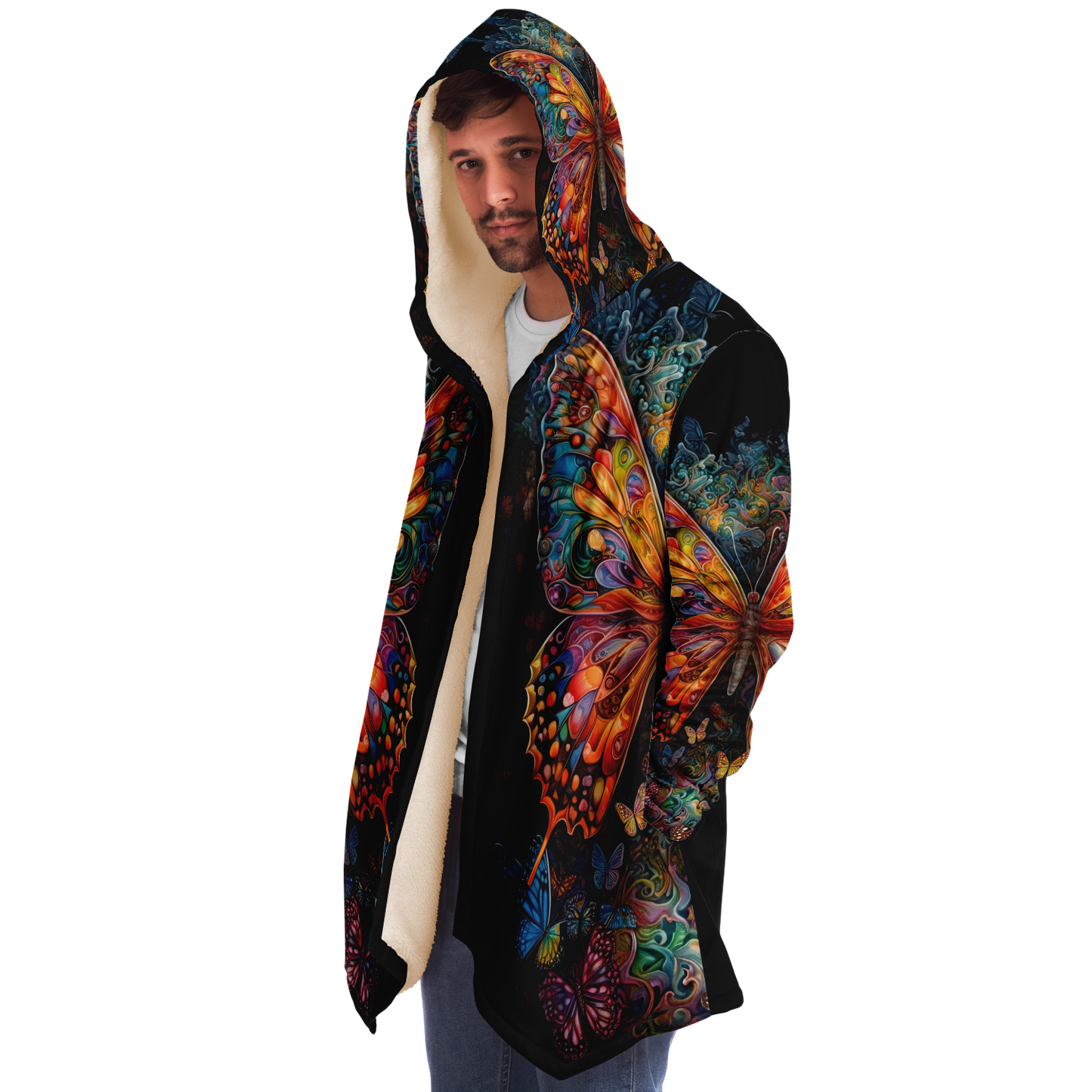 Psychedelic Monarch Microfleece Cloak